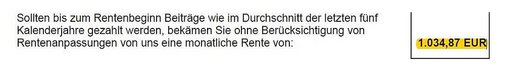 Schreiben der Rentenversicherung: zuk&uuml;nftige Rente